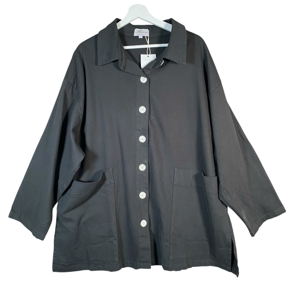 Mien Painters Jacket Plus 1X Chore Coat Work Relaxed Lagenlook Shirt USA Made